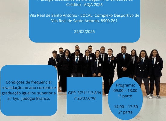 AÇÃO DE FORMAÇÃO CONTÍNUA DE TREINADORES & 1.º ESTÁGIO ASSOCIATIVO DE ARBITRAGEM (1,5 UC) – ADJA 2025