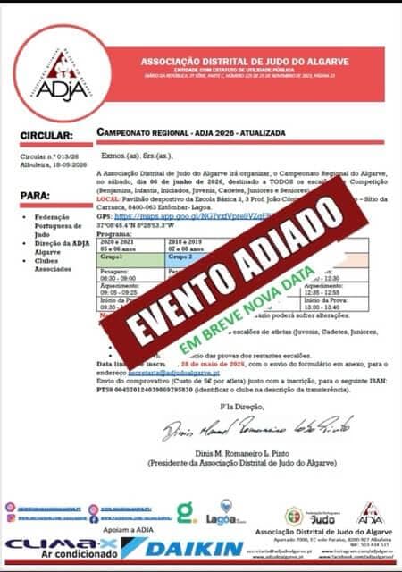 Comunicado Campeonato Regional ADJA 2026