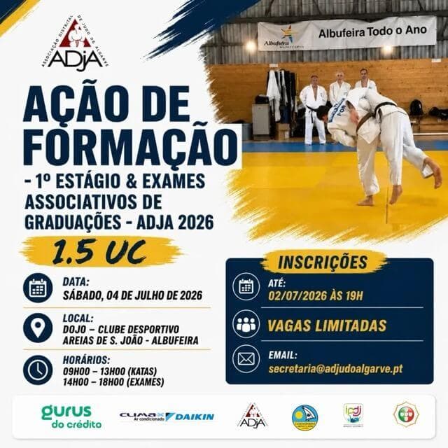 Ação de Formação – 1.º Estágio e Exames Associativos de Graduações ADJA 2026
