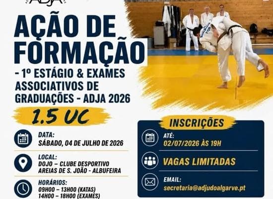 Ação de Formação – 1.º Estágio e Exames Associativos de Graduações ADJA 2026